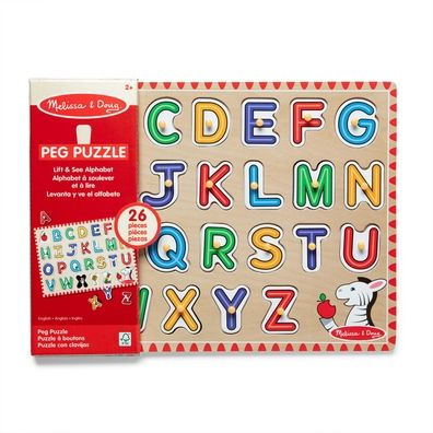Melissa & Doug See-Inside Alphabet Peg Puzzle (Uc) - 26 Pieces