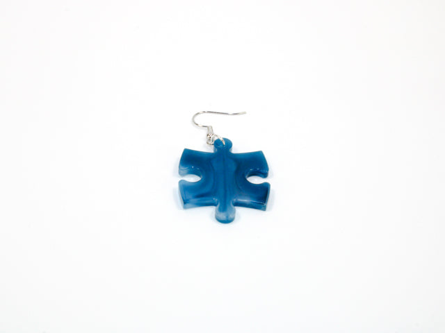 Hook Earrings Phantom Puzzle Piece Pair (Assorted Dice Colors)