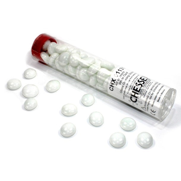 Glass Stones Tube White (40) - Cats In Hat Inc.