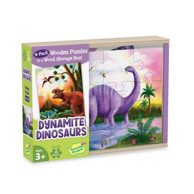 Dinosaur 4 Pk Wooden Puzzle