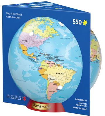 Map of the World Tin