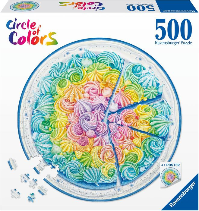 Rainbow Cake 500 PC Round Puzzle
