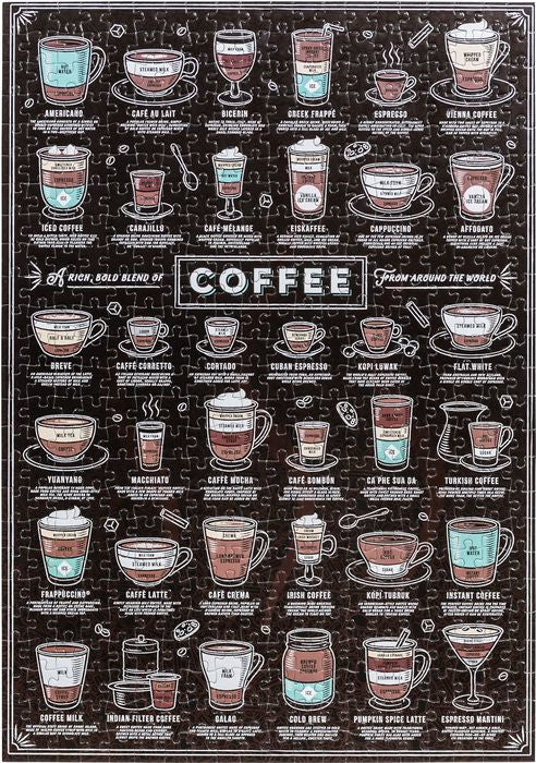 Coffee Lover's 500 Piece Jigsaw Puzzle in Canister