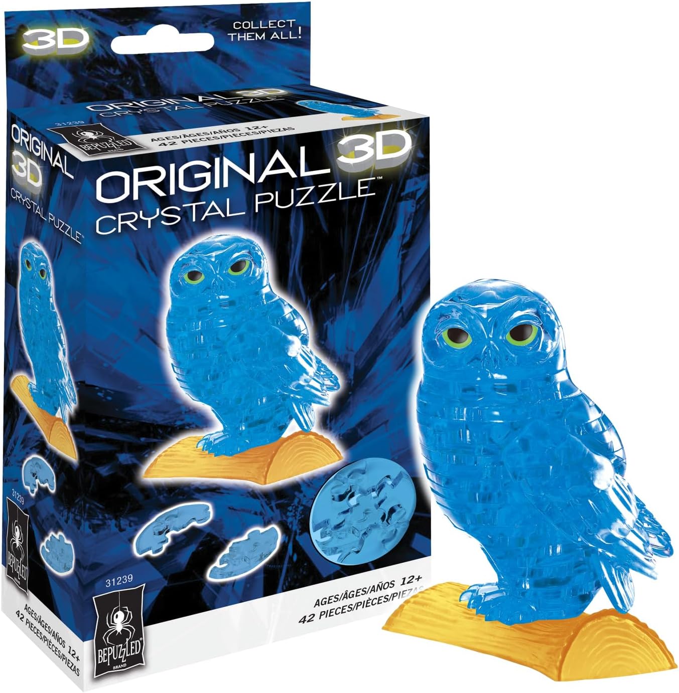 Puzzle: 3D Crystal: Owl (Blue)
