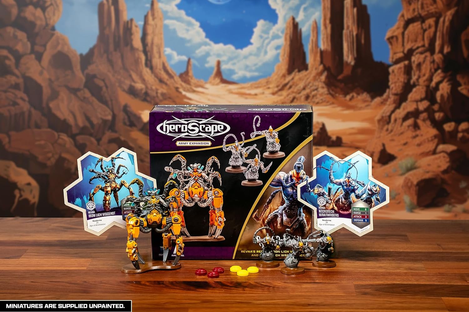 Heroscape: Revna’s Rebuke: Iron Lich Viscerot and Necrotech Wraithriders Army Expansion By Renegade Game Studios