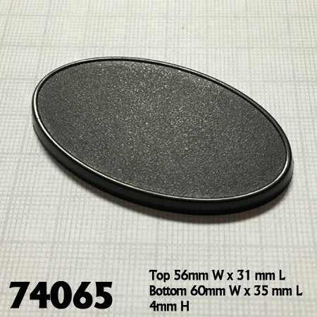 60mm X 35mm Oval Gaming Base (10)