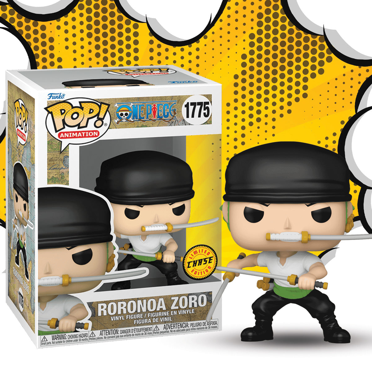 Funko Pop! Anime: One Piece - Roronoa Zoro (Two Sword Style) (Chase)
