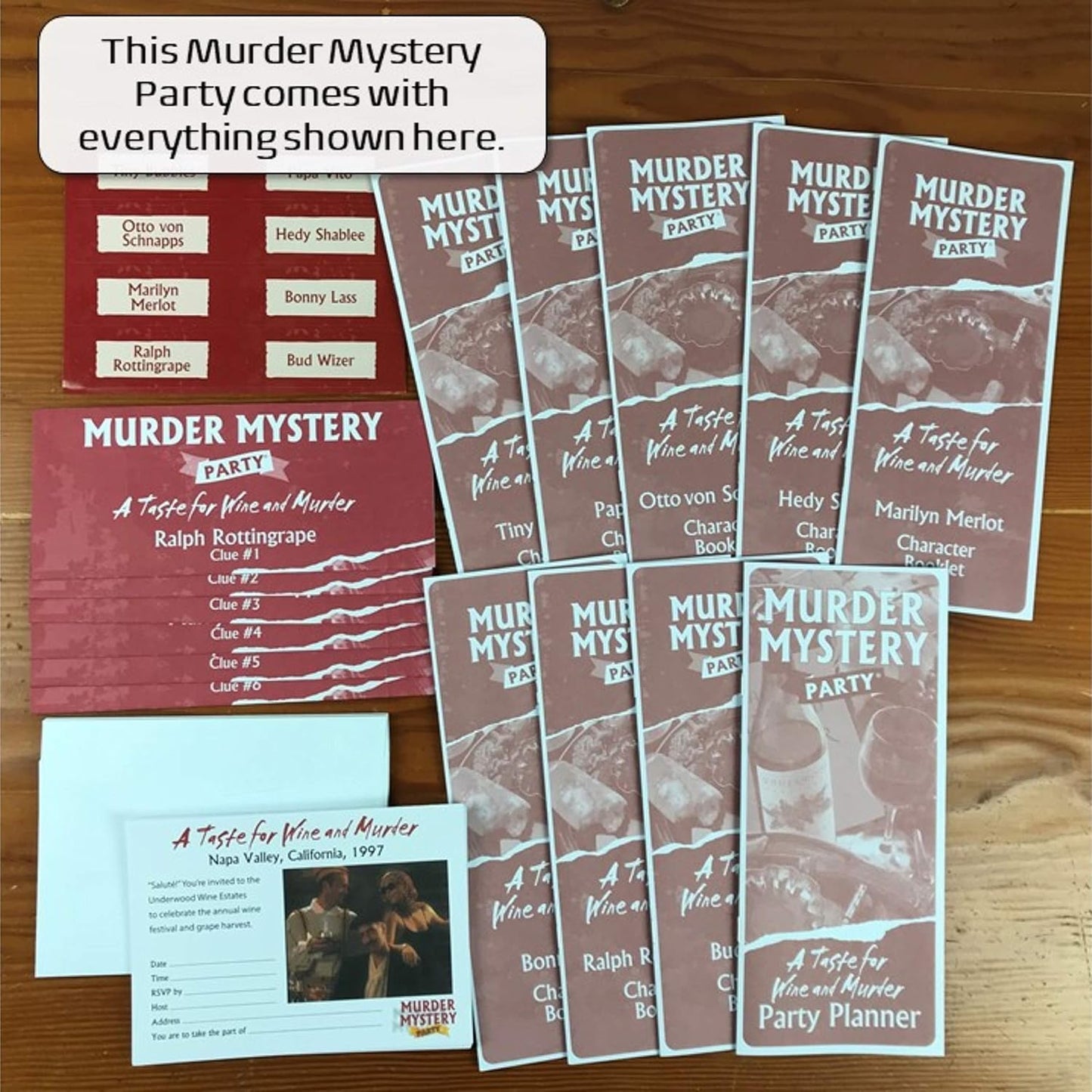A Taste For Wine And Murder: Murder Mystery Party Game - Cats In Hat Inc.