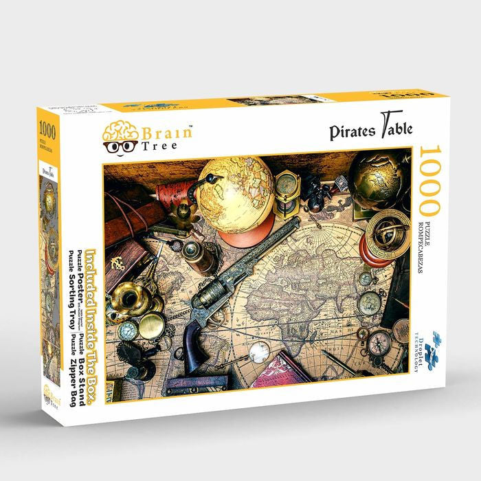 Brain Tree - Pirates Table 1000 Piece Puzzle for Adults: With Droplet Technology for Anti Glare & Soft Touch