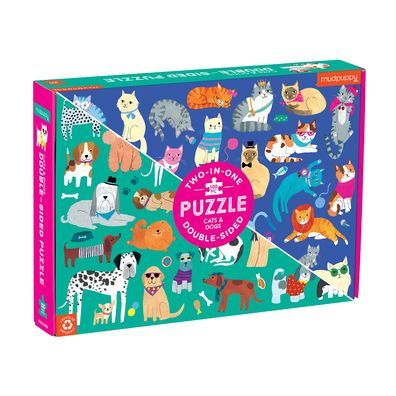 Cats & Dogs 100 Piece Double-Sided Puzzle