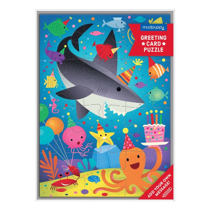 Shark Party Greeting Card Puzzle