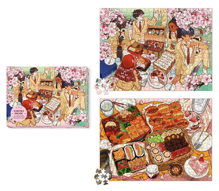Sakura (Cherry Blossom) Picnic: An Anime Food 2-In-1 Double-Sided 500-Piece Puzzle
