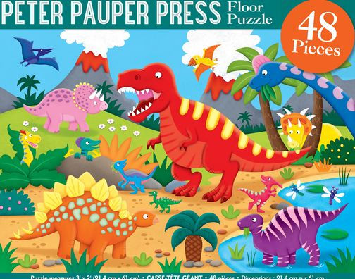 Dinosaurs Kids' Floor Puzzle (48 Pieces) (36 Inches Wide X 24 Inches High)