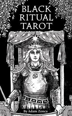 Black Ritual Tarot: Monochromatic 78-Card Tarot Deck with 56-Page Booklet - Black and White Cards for Shadow Work Divination Dark and Light Work Be