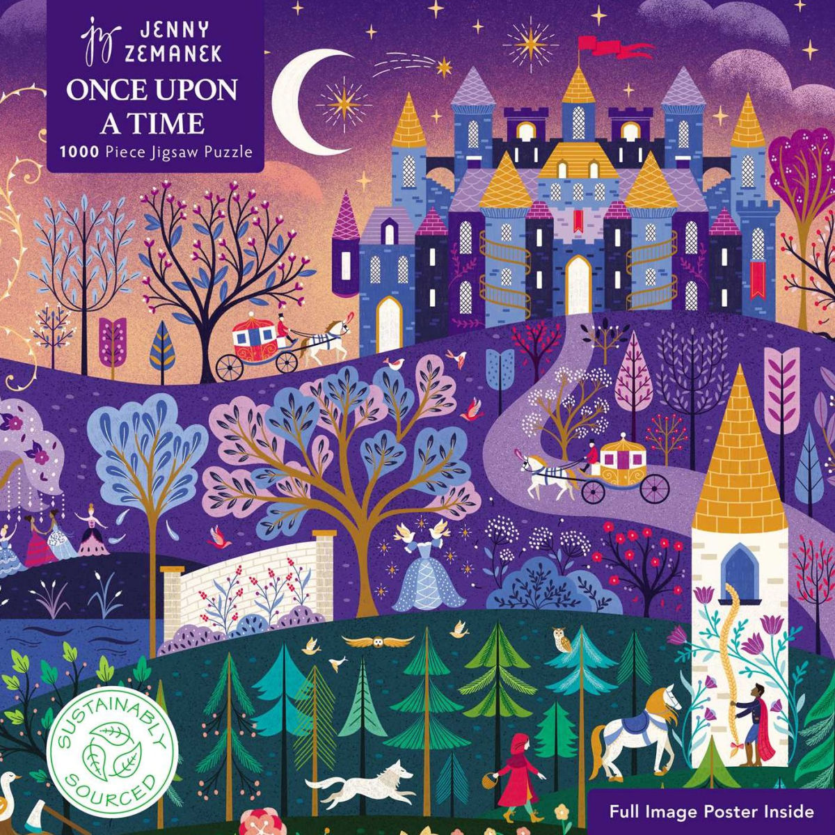 Adult Sustainable Jigsaw Puzzle Jenny Zemanek: Once Upon a Time: 1000-Pieces. Ethical, Sustainable, Earth-Friendly