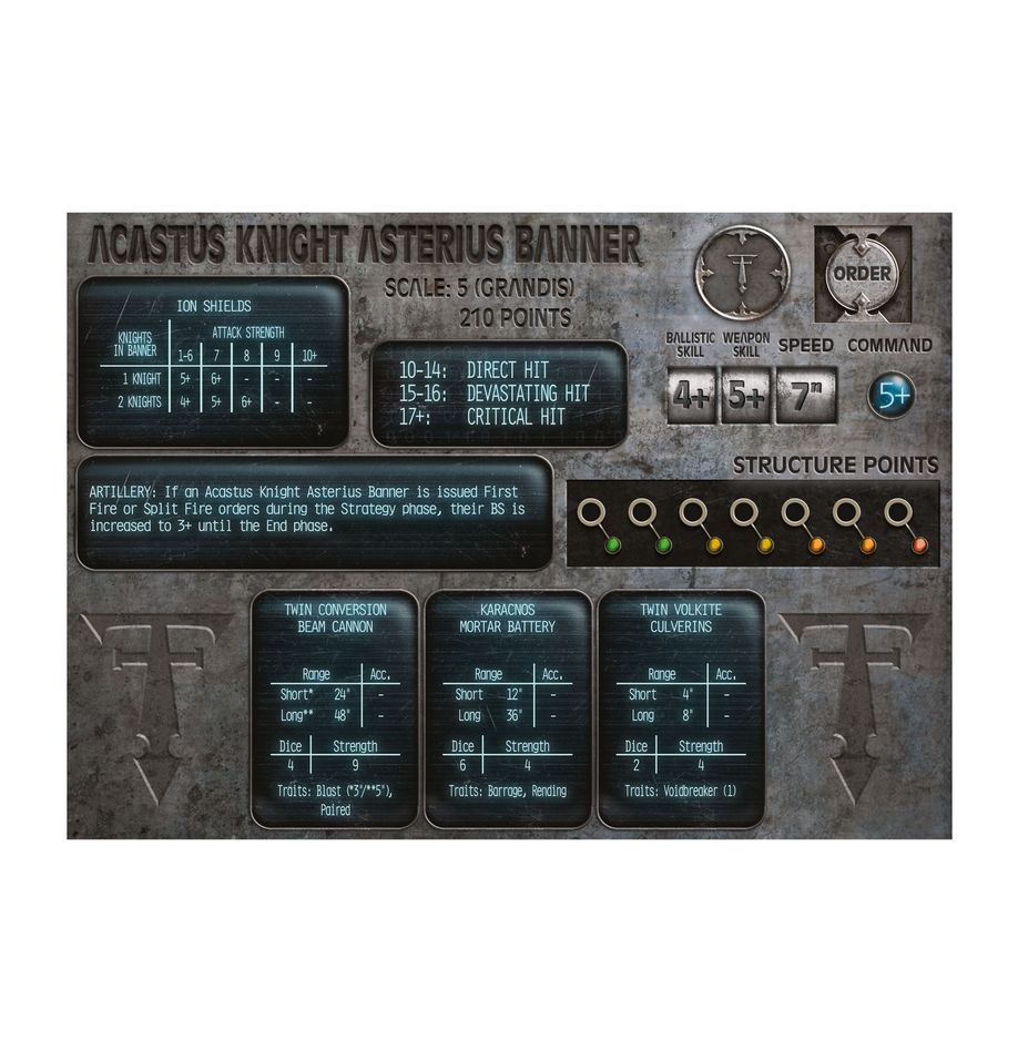 03-86 Horus Heresy: Legions Imperialis: Acastus Knights Asterius