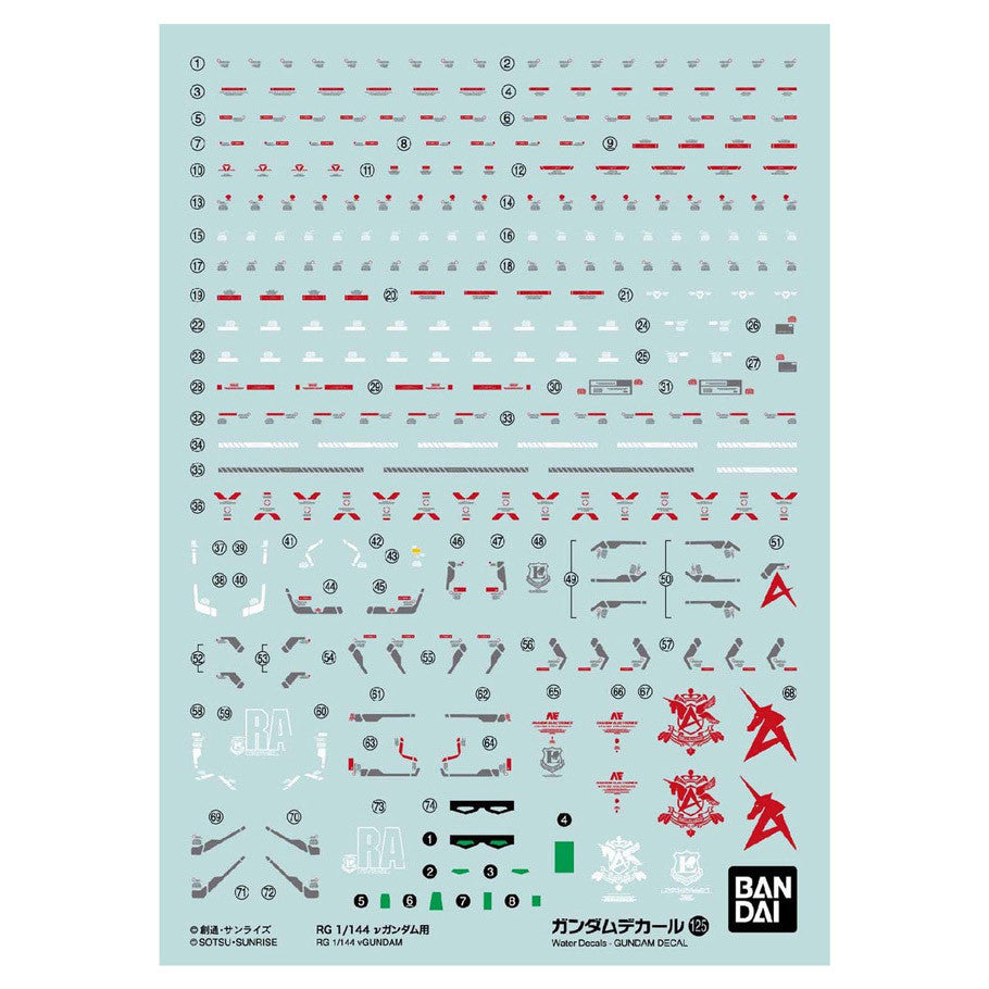 Gundam: Real Grade: 1/144: Char's Counterattack: DECAL 125 vGundam