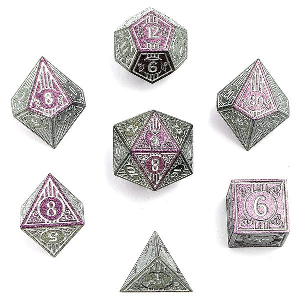7-Set Bard Solid Metal: Glitter Purple with Silver