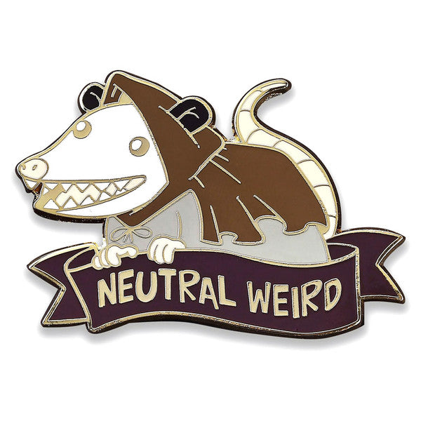 Enamel Pin: Alternative Alignments: Neutral Weird Opossum