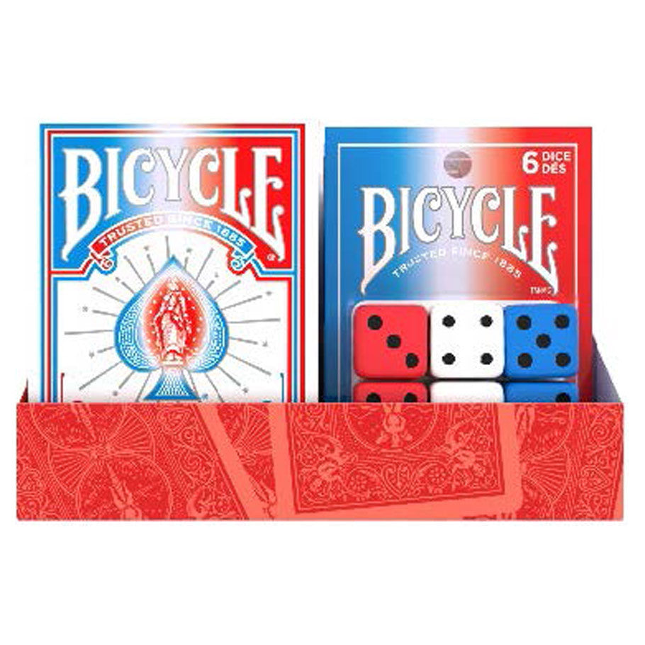 Bicycle: Sparkler Card (6) & 6d6 Dice (6) Display