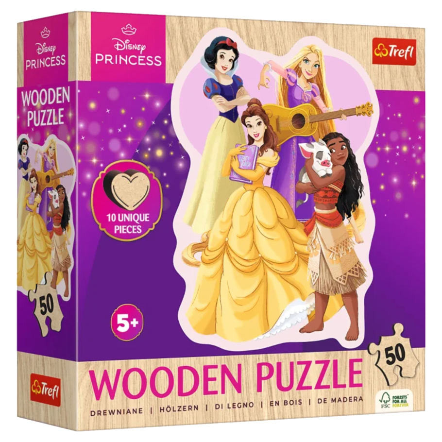 Puzzle: Disney: Trefl Wooden: Lovely Princesses 50 Piece