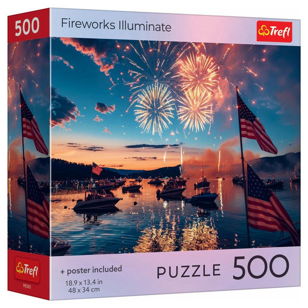 Puzzle: Fireworks Illuminate 500 Piece (Trefl Red)