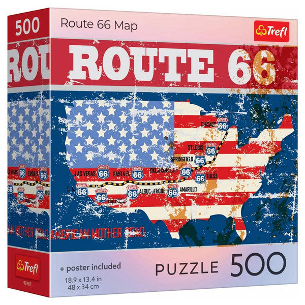 Puzzle: Route 66 Map 500 Piece (Trefl Red)