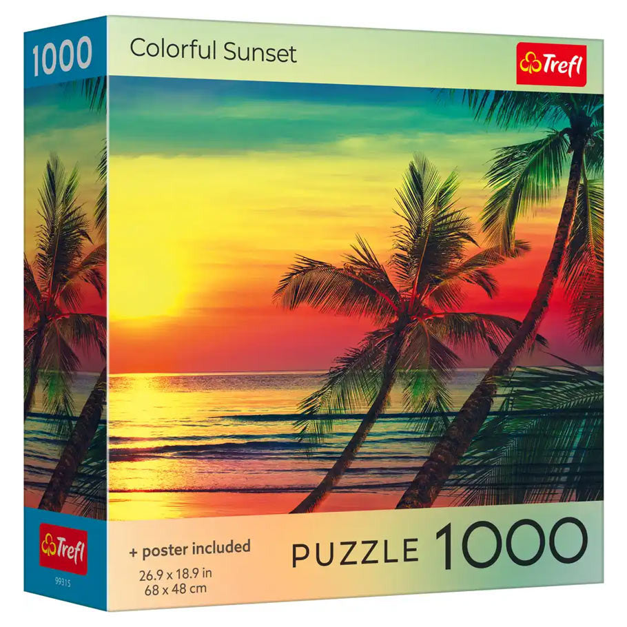 Puzzle: Colorful Sunset 1000 Piece (Trefl Red)
