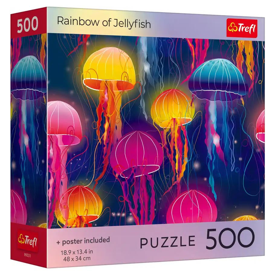 Puzzle: Rainbow of Jellyfish 500 Piece with Poster (Trefl Red)