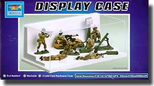 Step Display Showcase for 1/64 Autos 1/32 Figures & 1/87 Tanks (9L x 4.75W x 3.4H) Black Base