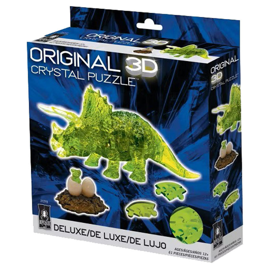 Puzzle: 3D Crystal: Triceratops with Baby (Green)