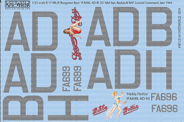 1/32 B17 Mk II Borganes Bess Hekla Hettie 251 (MET) Sq. RAF Reykjavik Iceland 1943 for HKM