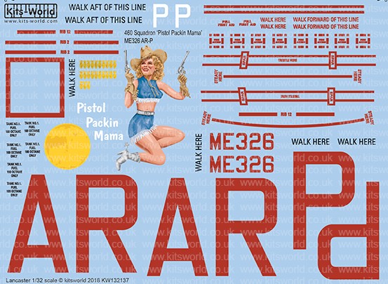 1/32 Avro Lancaster Bomber B Mk I/III 460th Sq. Pistol Packin Mama for HKM