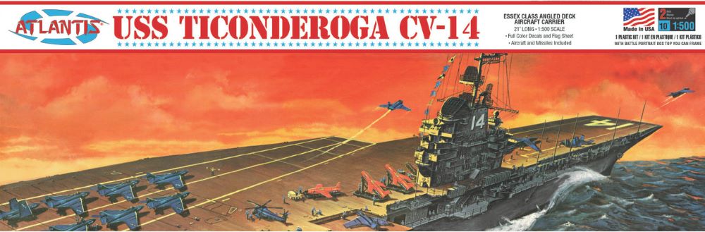 1/500 USS Ticonderoga CV14 Angled Flight Deck Aircraft Carrier (Formerly Renwal)