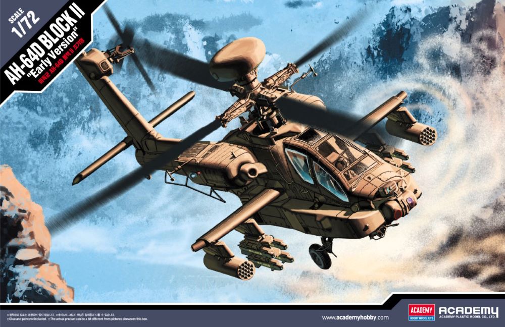 1/72 AH64D Apache Block II Early Version Helicopter