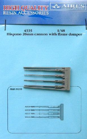 1/48 Hispano 20mm Cannons w/Flame Damper (4)