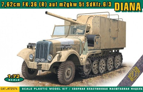 1/72 SdKfz 6/3 Diana Halftrack w/762cm Flak 36(R) on Chassis mZgkw 5t