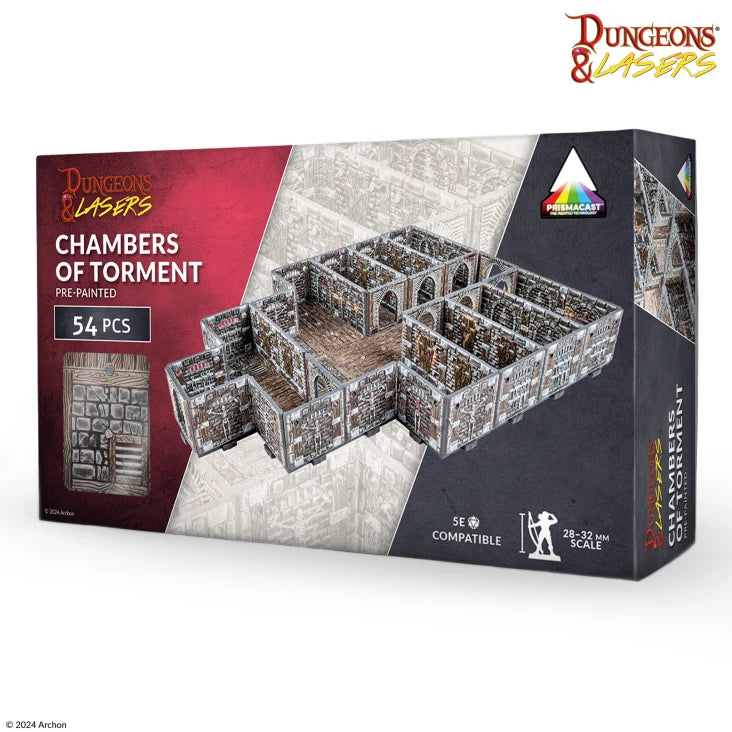 Dungeons & Lasers: Chambers of Torment Pre-Painted Walls & Terrain 28-32mm (54pcs)