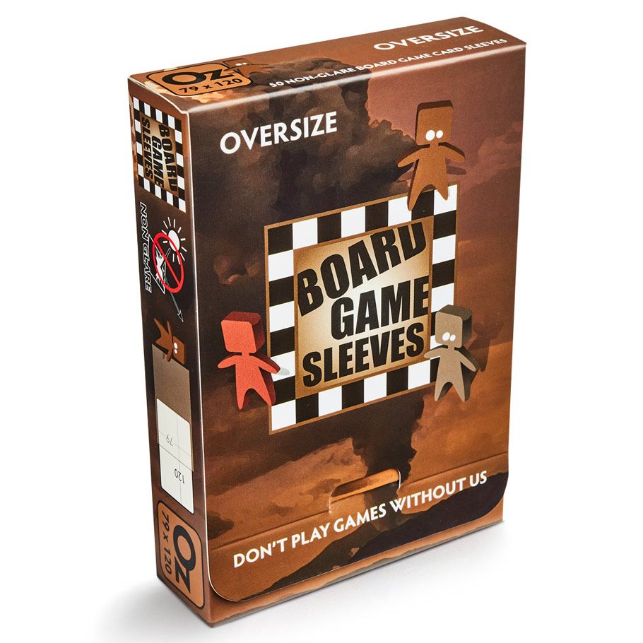 Deck Protector: Board Game Sleeve: Non-Glare: Oversize Brown(50) - Cats In Hat Inc.