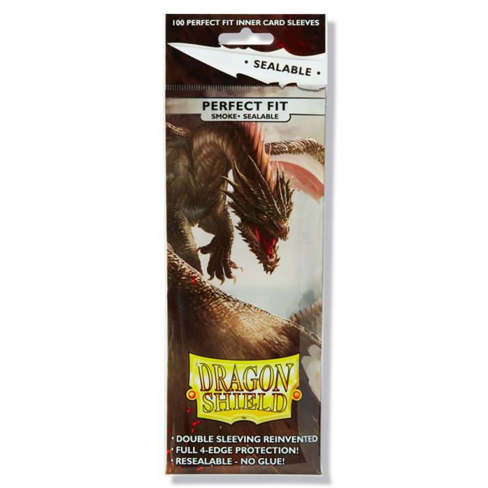 Deck Protector: Dragon Shield: Perfect Fit: Sealable: Smoke (100) - Cats In Hat Inc.