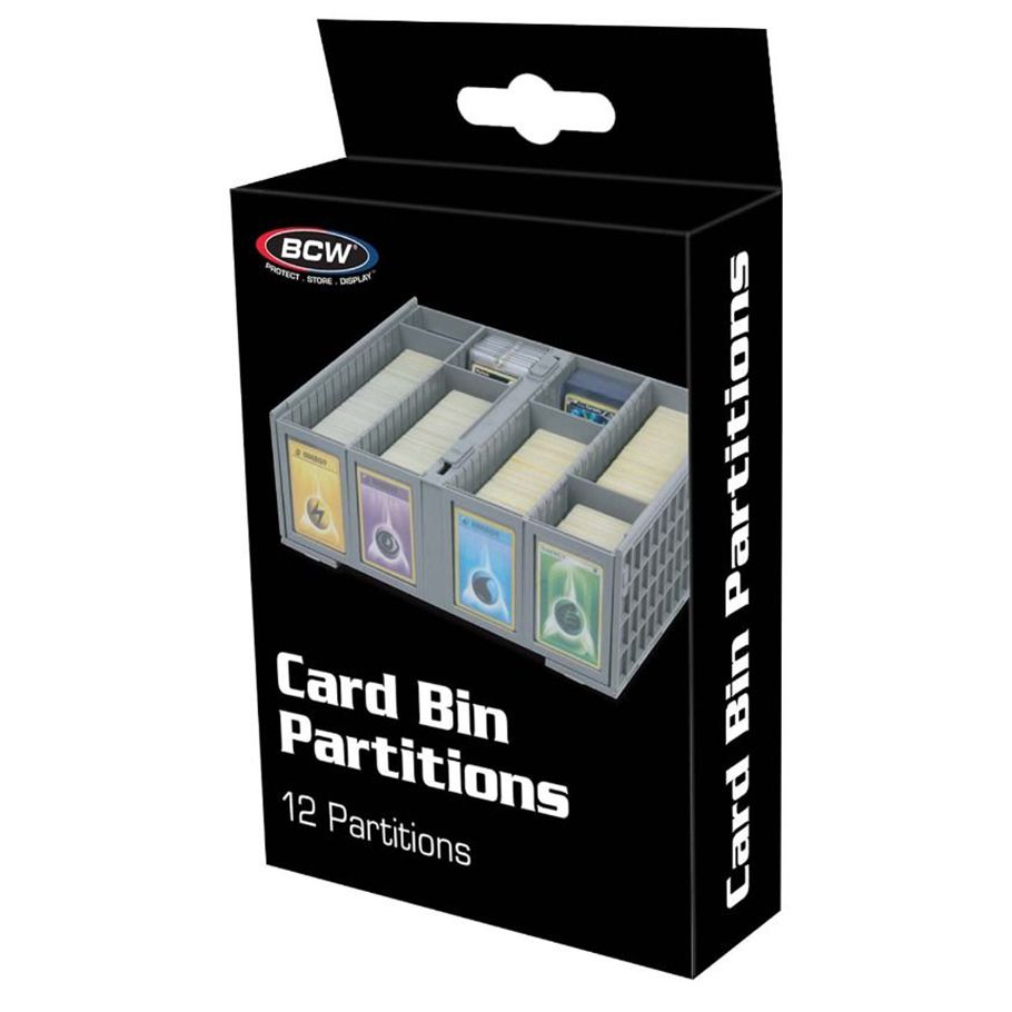 Collectible Card Bin Partitions Gray (12) - Cats In Hat Inc.