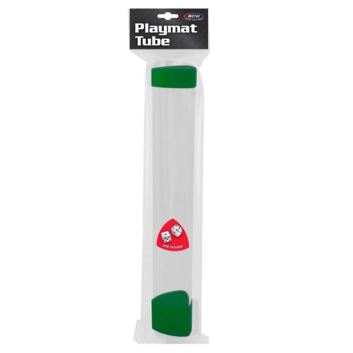 Playmat Tube: Clear With Green Cap/Dice - Cats In Hat Inc.