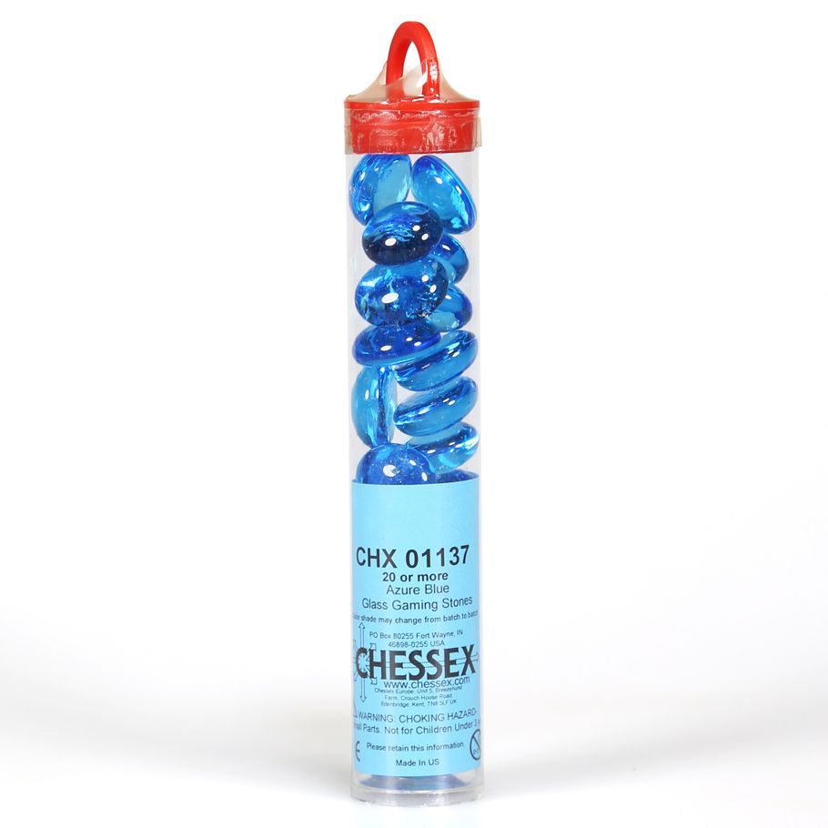 Glass Stones Tube Azure Blue (20) By Chessex Manufacturing