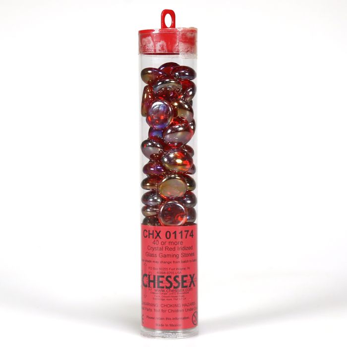 Glass Stones Tube Crystal Red Iridized (40) - Cats In Hat Inc.