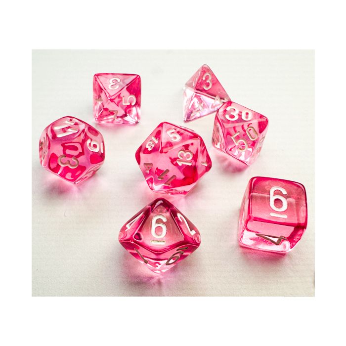 7-Set Mini Translucent Pink With White - Cats In Hat Inc.
