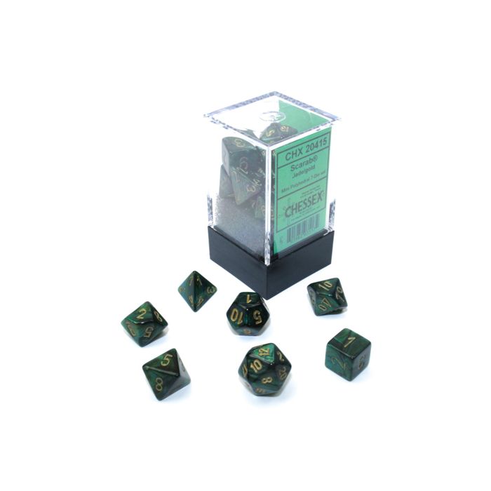 7-Set Cube Mini Scarab Jade With Gold - Cats In Hat Inc.