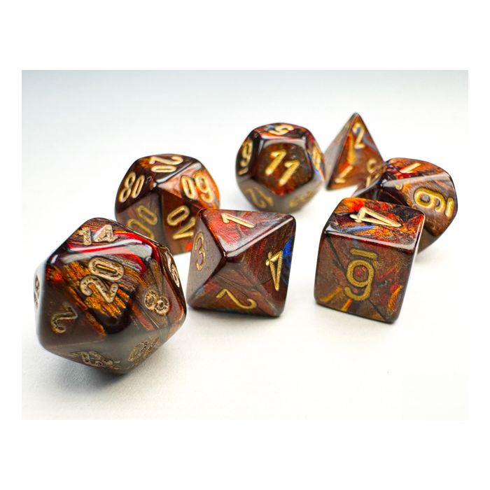 7-Set Mini Scarab Blue Blood With Gold - Cats In Hat Inc.