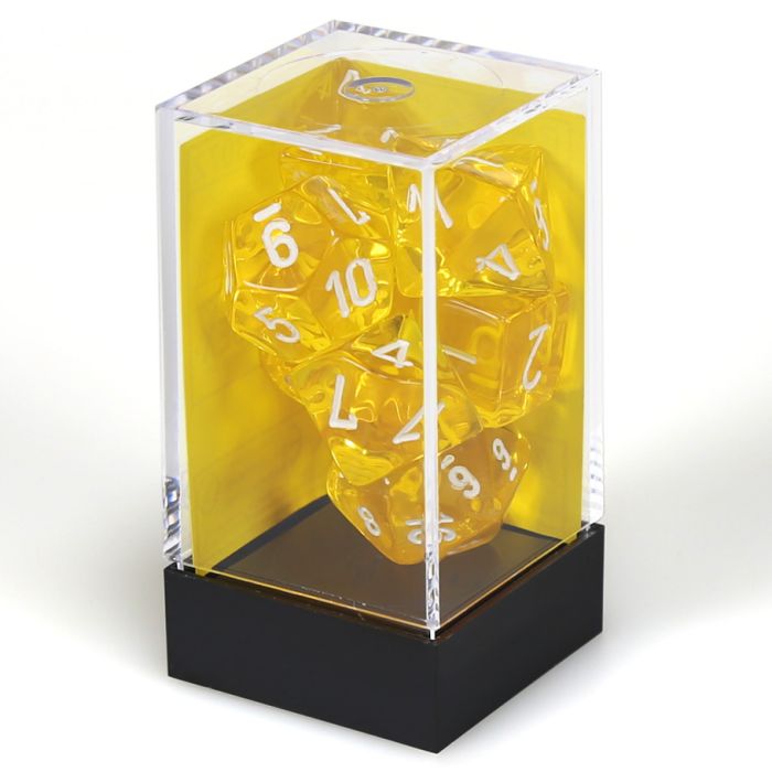 7-Set Cube Translucent Yellow With White - Cats In Hat Inc.