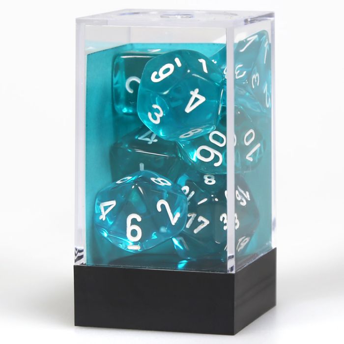 7-Set Cube Translucent Teal With White - Cats In Hat Inc.