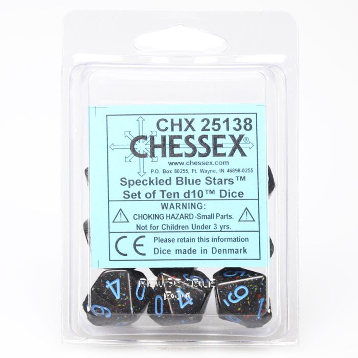 D10 Clamshell Speckled Blue Stars (10) - Cats In Hat Inc.